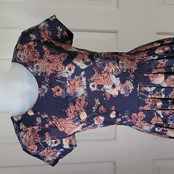 Peruvian Connection Sketchbook autumn wildflowers pleated dress sz xs - Picture 2 of 7